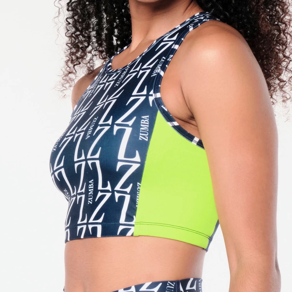 NWOT Zumba Prep High Neck Crop Tank (Size S)